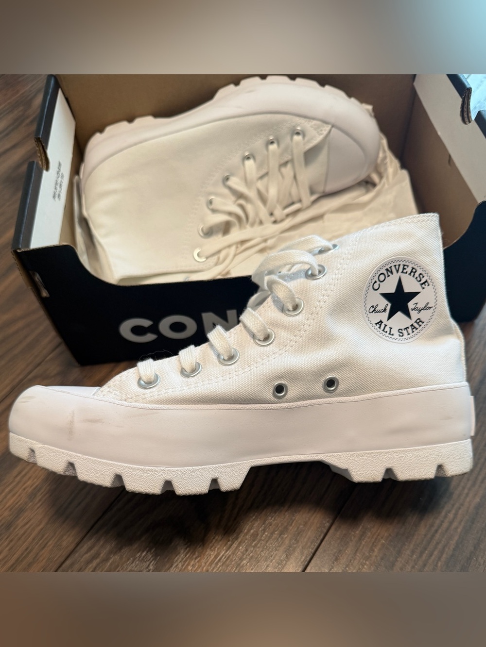 Converse White Chuck Taylor All Star Lugged High Top Sneakers